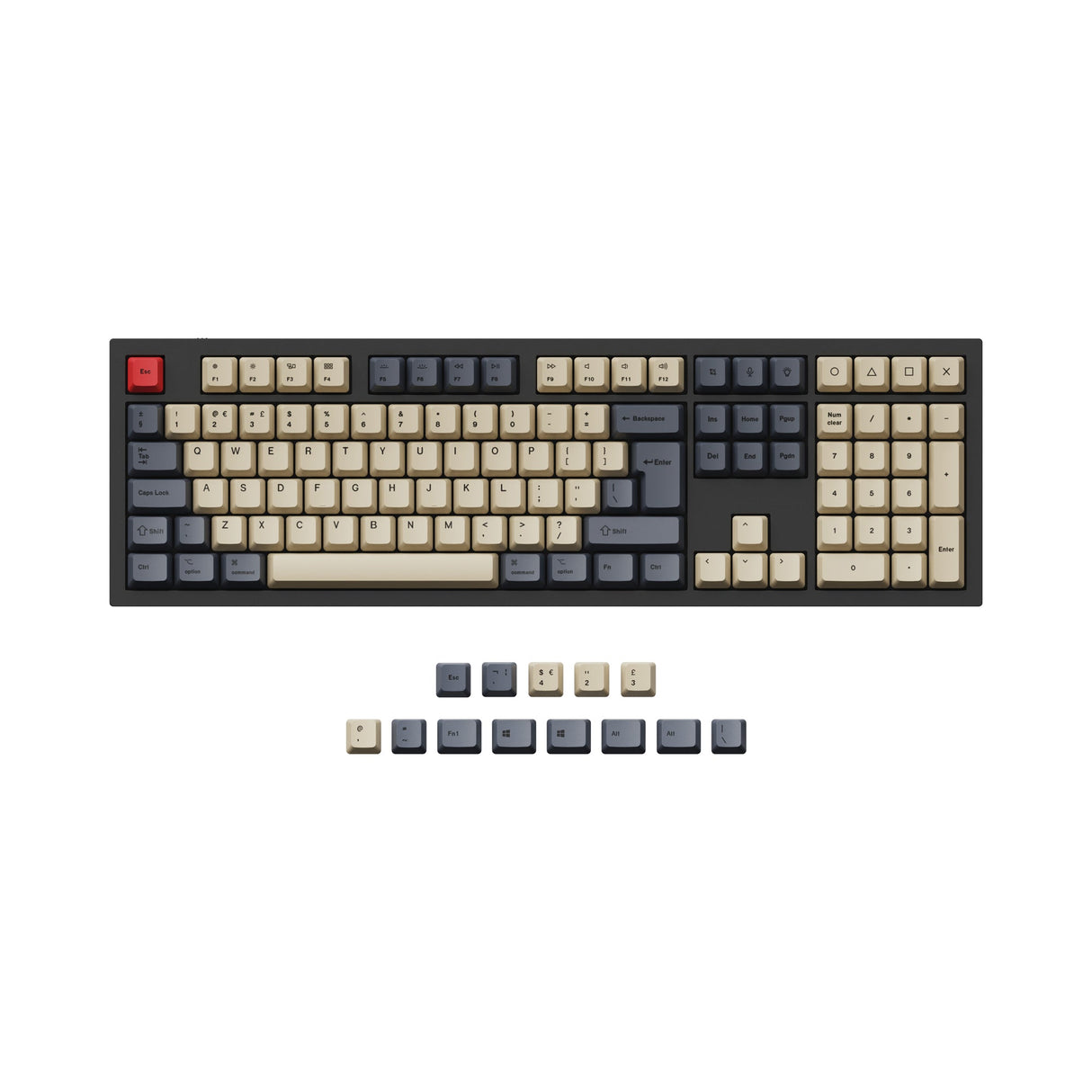 ISO ANSI Layout OEM Dye Sub PBT Keycap Set  Carbon Color For Q3 Q4 Q6 and K8 Keyboard