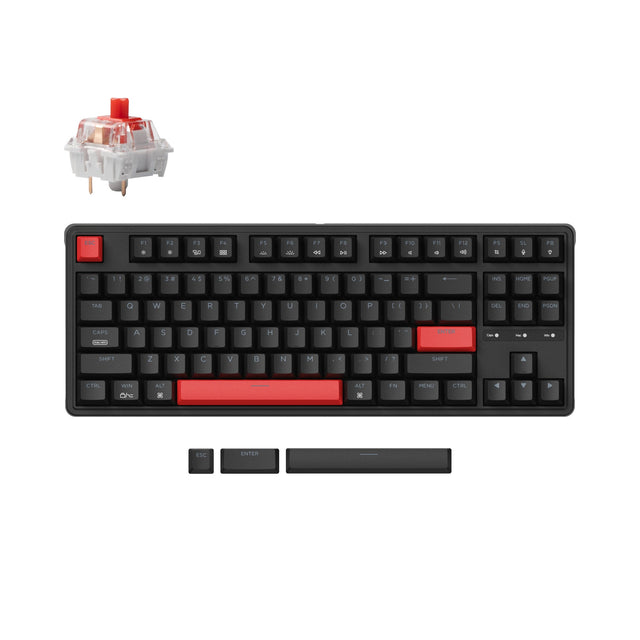 Keychron C3 Pro QMK VIA Mechanical Keyboard 80 percent TKL layout for Mac Windows Linux Keychron mechanical red switch