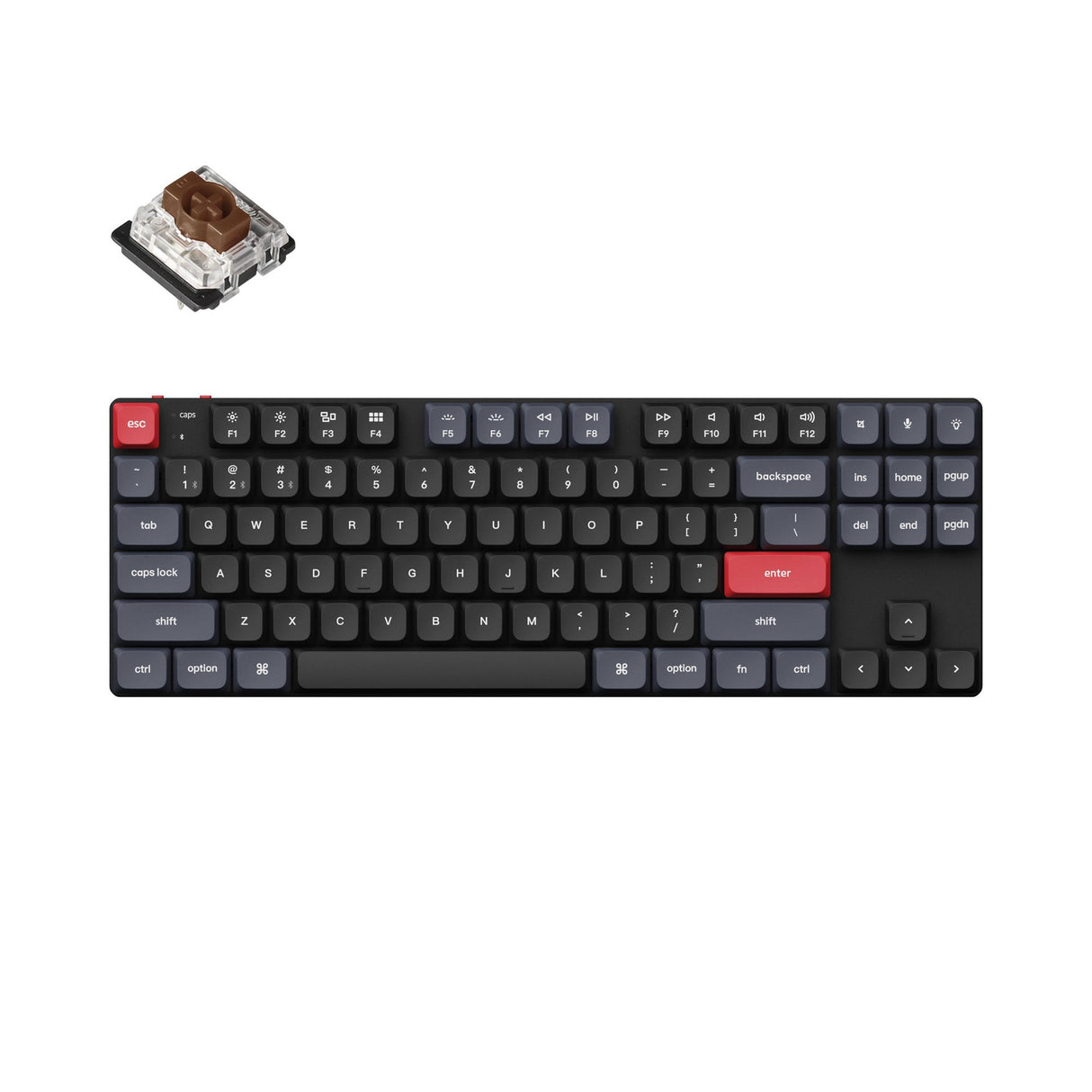 Keychron K1 Pro QMK/VIA ultra-slim custom mechanical keyboard 80 percent tenkeyless layout for Mac Windows Linux low-profile Gateron brown