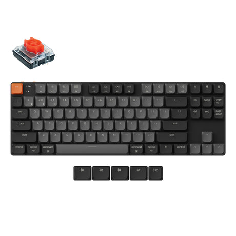 Keychron K1 Version 6 Ultra Slim TKL Layout QMK Wireless Mechanical Keyboard Low Profile Red Switch