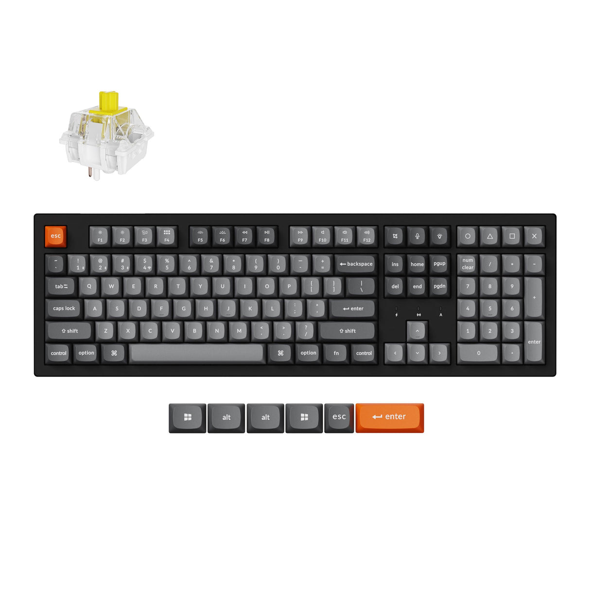 Keychron K10 Max QMK Wireless Custom Mechanical Keyboard RGB Backlight  100% Layout Fully Assembled for Mac Windows Linux Hot Swappable Keychron Super Banana