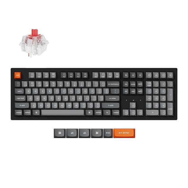 Keychron K10 Max QMK Wireless Custom Mechanical Keyboard RGB Backlight  100% Layout Fully Assembled for Mac Windows Linux Hot Swappable Keychron Super Red