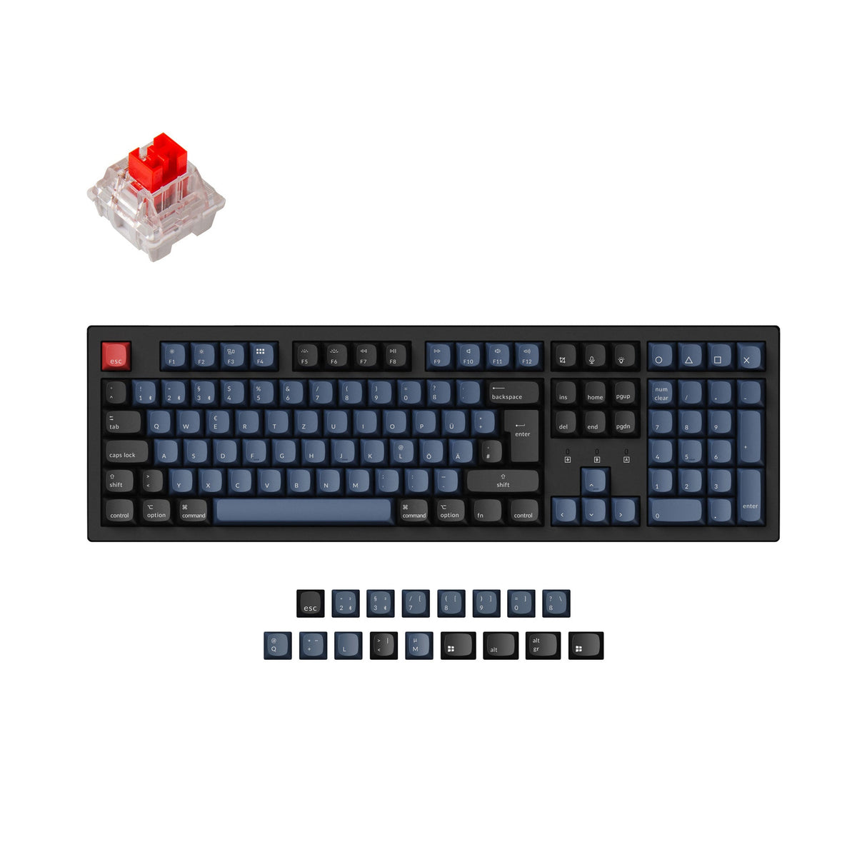 Keychron K10 Pro QMK VIA custom mechanical keyboard 100 percent layout Mac Windows Linux hot-swappable Keychron K Pro switch red ISO German layout