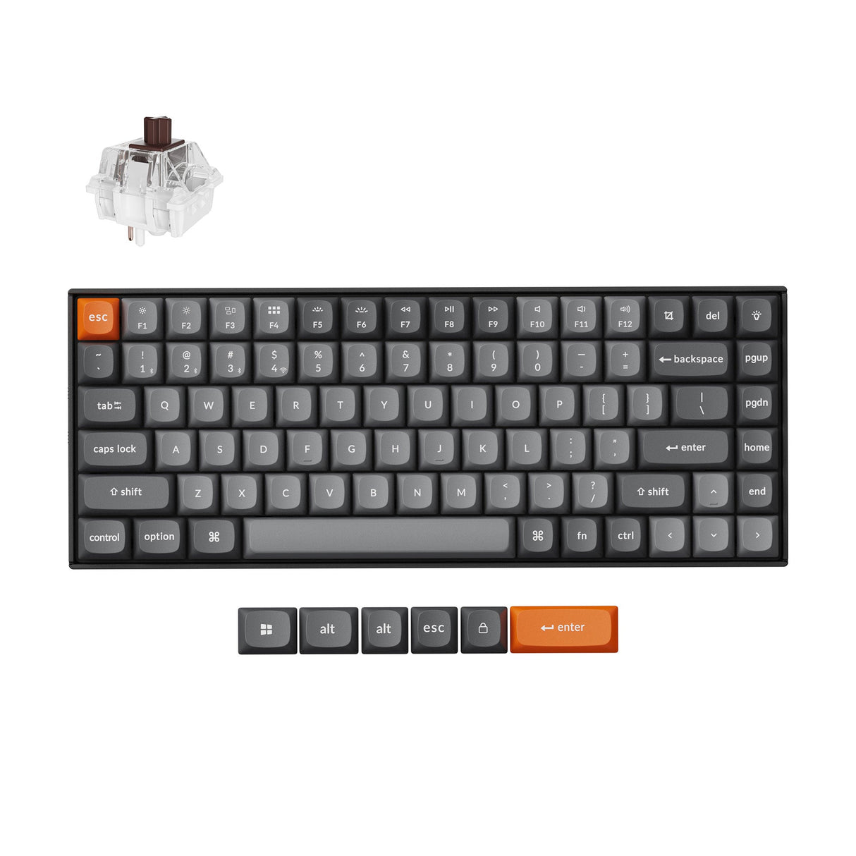 Keychron K2 Max QMK Wireless Custom Mechanical Keyboard RGB Backlight 75% Layout Fully Assembled for Mac Windows Linux Hot Swappable Keychron Super Brown