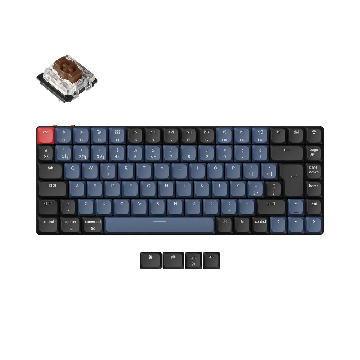 Keychron K3 Pro QMK/VIA ultra-slim custom mechanical keyboard 75 percent layout for Mac Windows Linux low-profile Gateron brown ISO Spanish layout