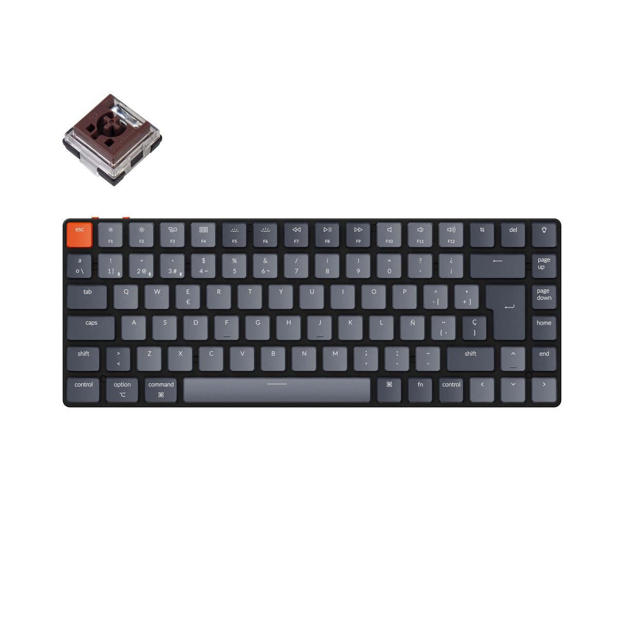 Keychron K3 Spanish iso layout white backlight wireless ultra slim mechanical keyboard low profile optical brown switch for Mac windows