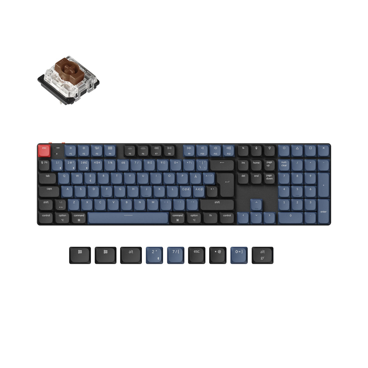 Keychron K5 Pro QMK/VIA ultra-slim custom mechanical keyboard full size layout for Mac Windows Linux low-profile Gateron brown ISO Nordic layout