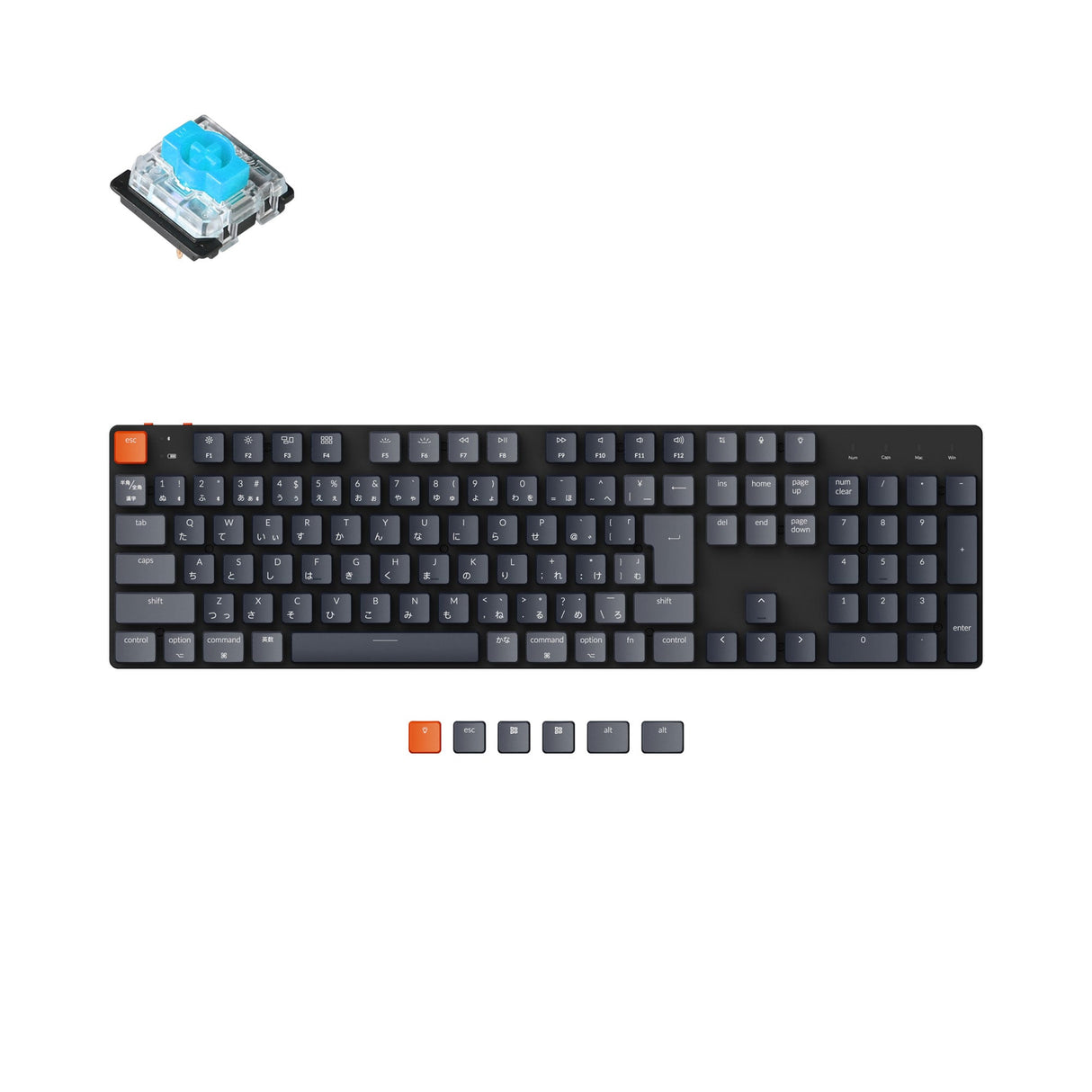 Keychron K5 SE Japan JIS Layout Wireless Ultra Slim Low Profile Mechanical Keyboard RGB Backlight Hot Swappable Gateron Switch Blue