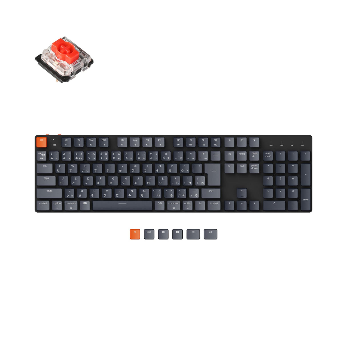 Keychron K5 SE Japan JIS Layout Wireless Ultra Slim Low Profile Mechanical Keyboard RGB Backlight Hot Swappable Gateron Switch Red