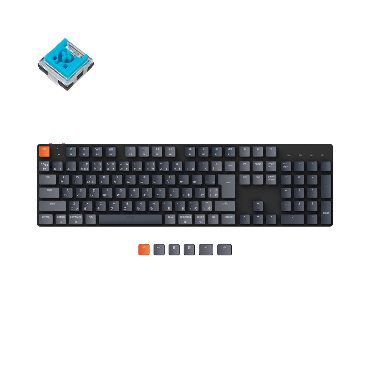 Keychron K5 SE Japan JIS Layout Wireless Ultra Slim Low Profile Mechanical Keyboard RGB Backlight Hot Swappable Keychron Optical Switch Blue