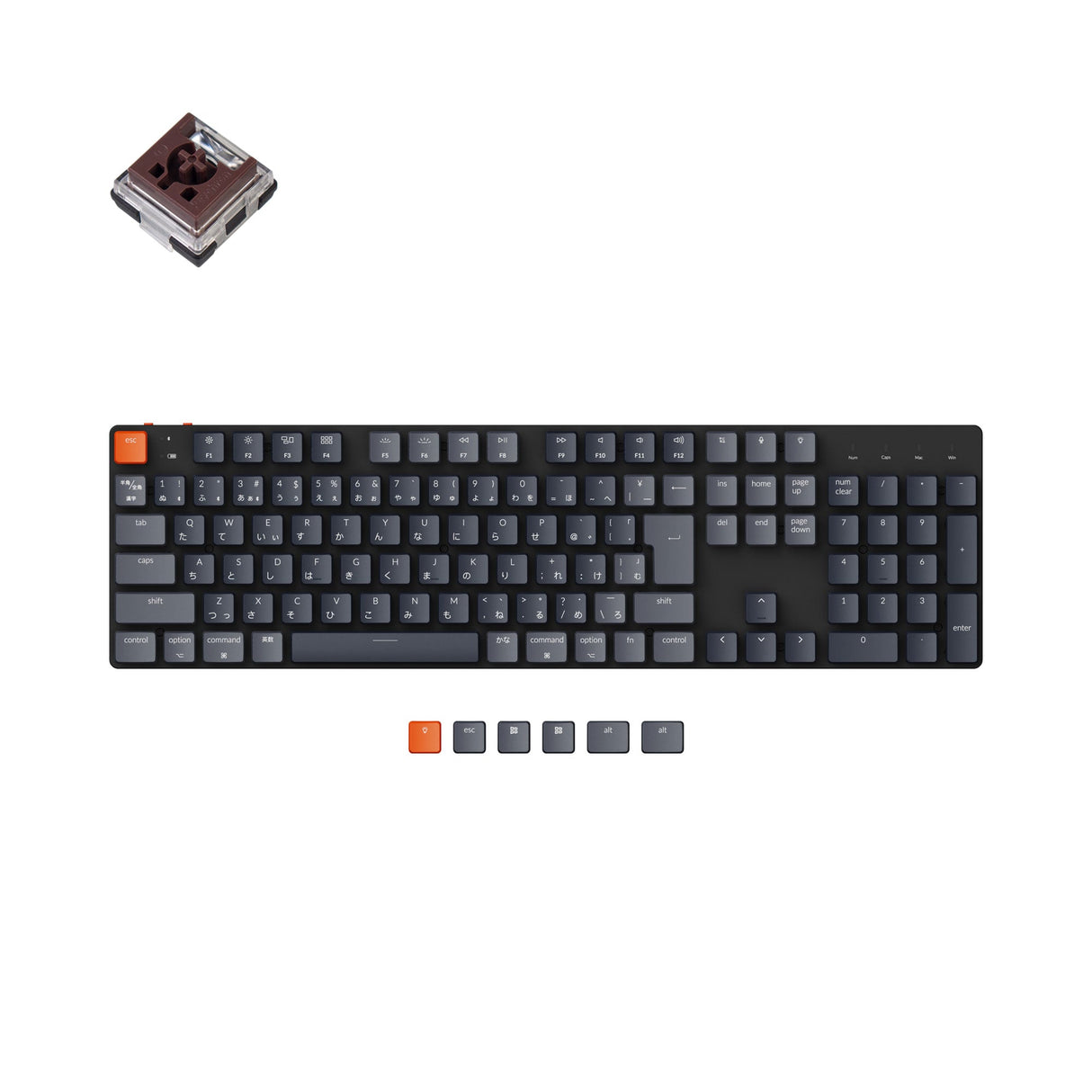 Keychron K5 SE Japan JIS Layout Wireless Ultra Slim Low Profile Mechanical Keyboard RGB Backlight Hot Swappable Keychron Optical Switch Brown