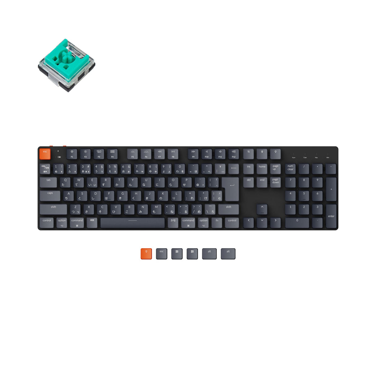 Keychron K5 SE Japan JIS Layout Wireless Ultra Slim Low Profile Mechanical Keyboard RGB Backlight Hot Swappable Keychron Optical Switch Mint