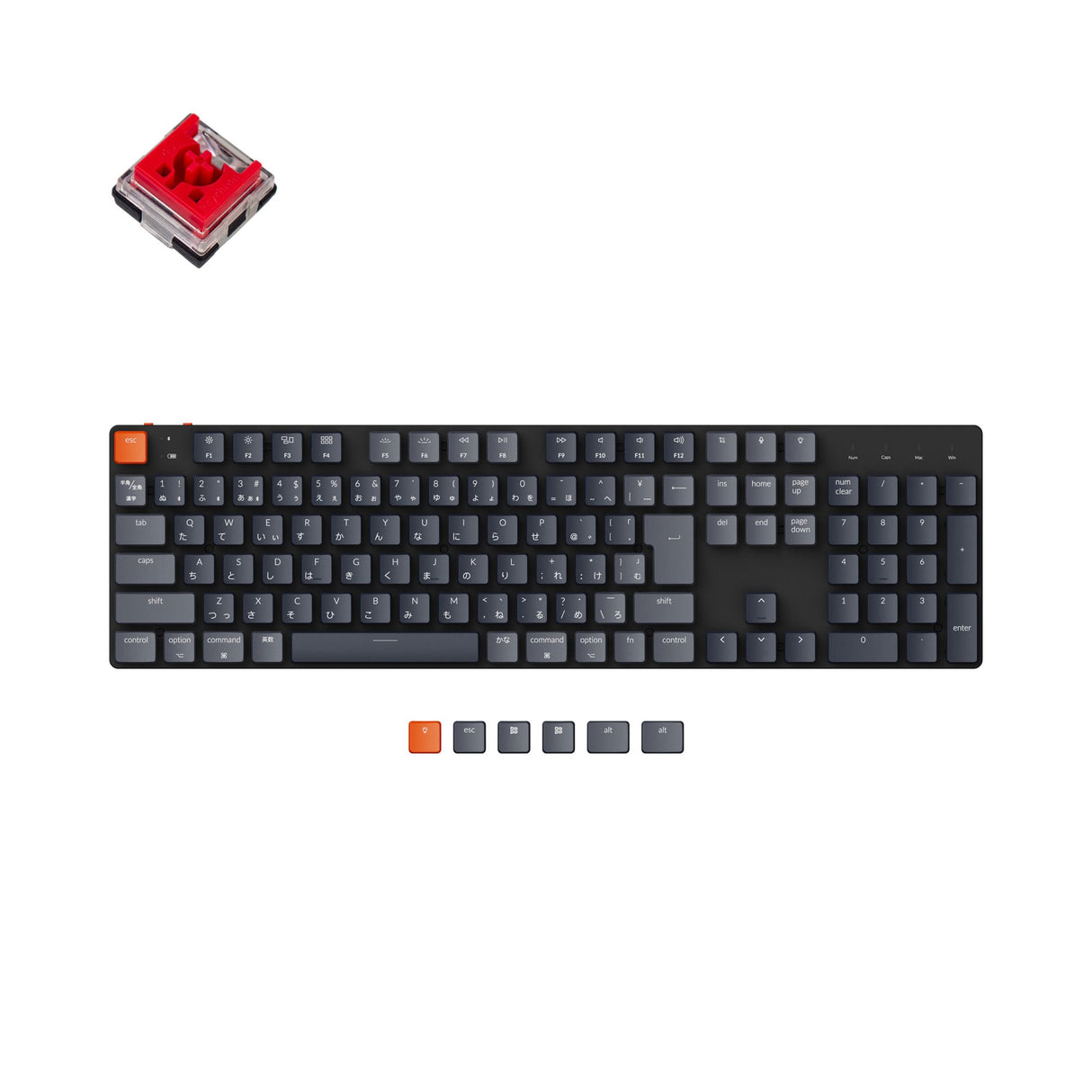 Keychron K5 SE Japan JIS Layout Wireless Ultra Slim Low Profile Mechanical Keyboard RGB Backlight Hot Swappable Keychron Optical Switch Red