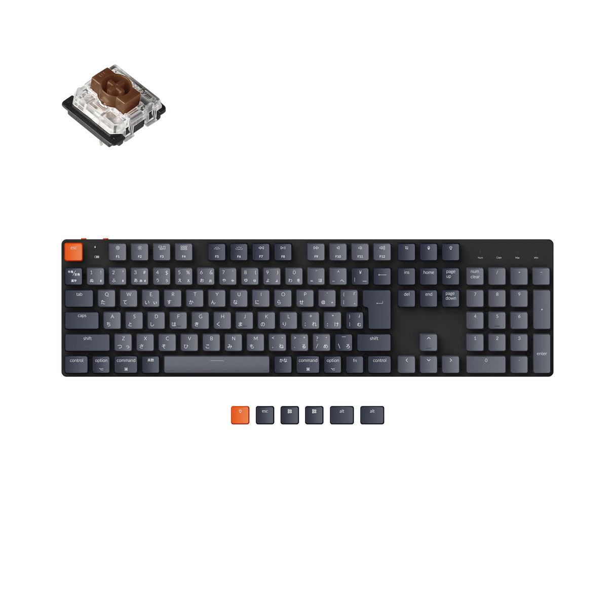 Keychron K5 SE Japan JIS Layout Wireless Ultra Slim Low Profile Mechanical Keyboard White Backlight Hot Swappable Gateron Switch Brown