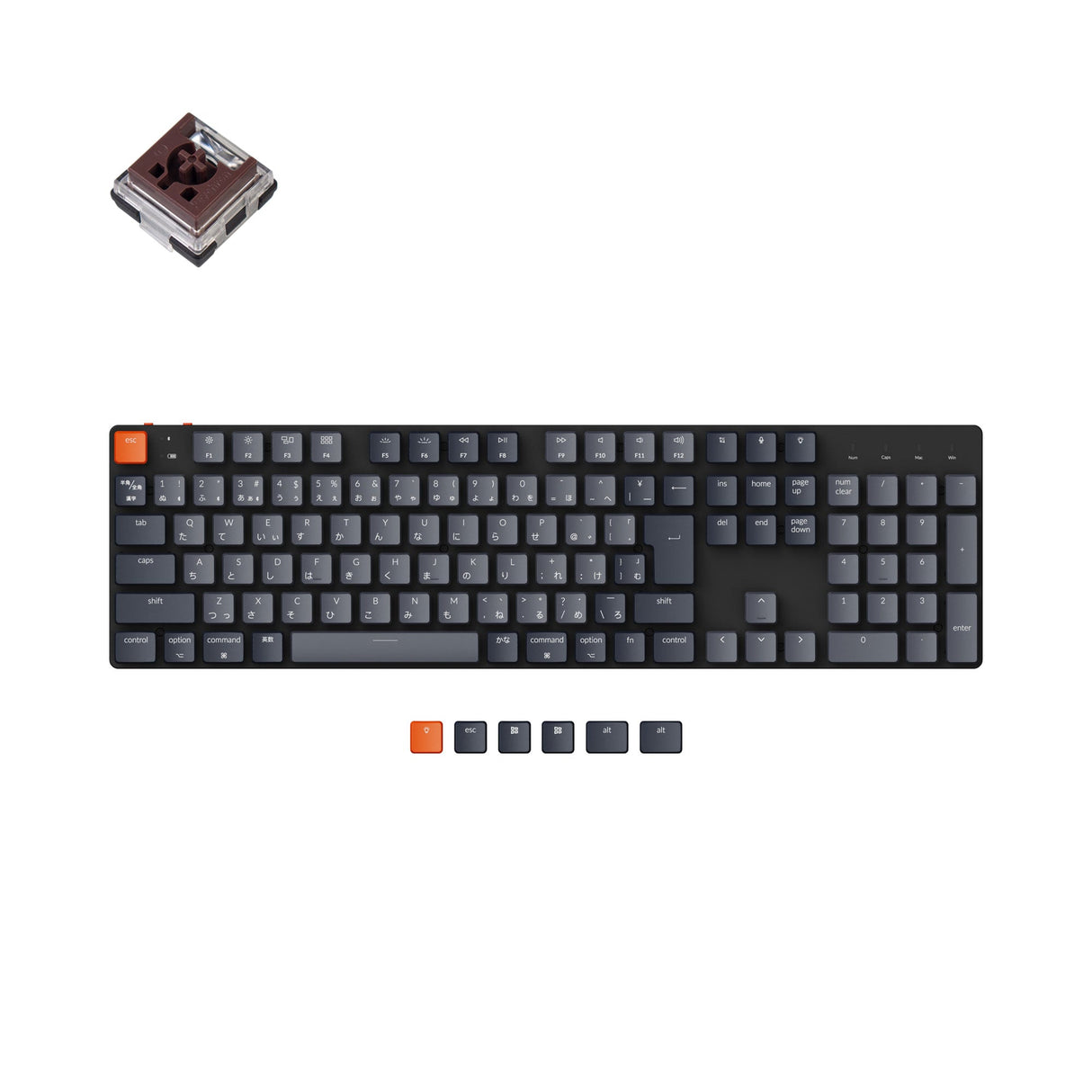 Keychron K5 SE Japan JIS Layout Wireless Ultra Slim Low Profile Mechanical Keyboard White Backlight Hot Swappable Keychron Optical Switch Brown