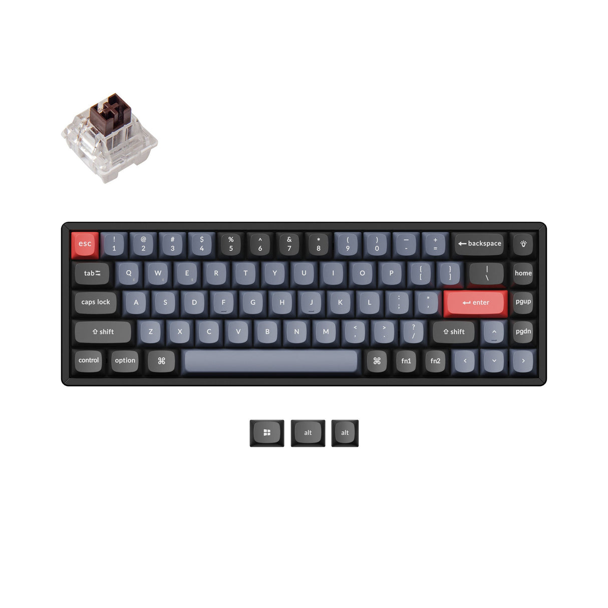 Keychron K6 Pro QMK/VIA Wireless Custom Mechanical Keyboard with 65% layout aluminum frame for Mac Windows Linux with Keychron K Pro mechanical switch brown