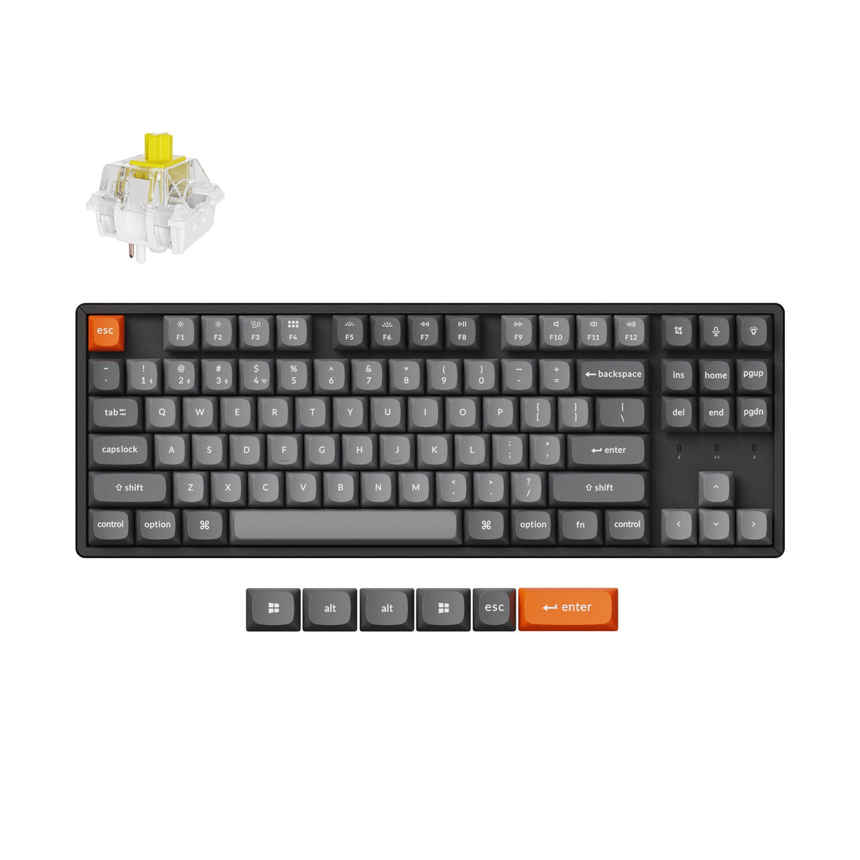 Keychron K8 Max QMK Wireless Custom Mechanical Keyboard Hot Swappable RGB Backlight Aluminum Frame TKL Layout Fully Assembled for Mac Windows Linux Keychron Super Banana