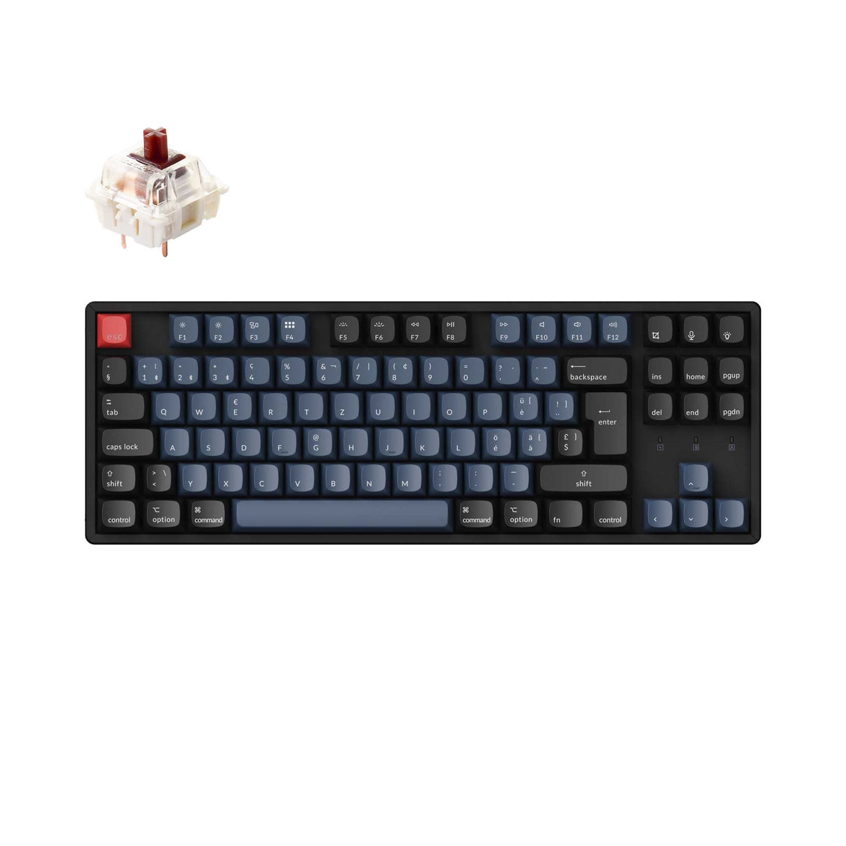 Keychron K8 Pro QMK/VIA Wireless Mechanical Keyboard Swiss ISO Layout for Mac Windows Gateron G Pro mechanical brown switch