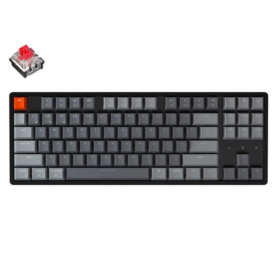 Keychron K8 tenkeyless wireless mechanical keyboard for Mac Windows iOS RGB white backlight Aluminum frame with Keychron optical switch red