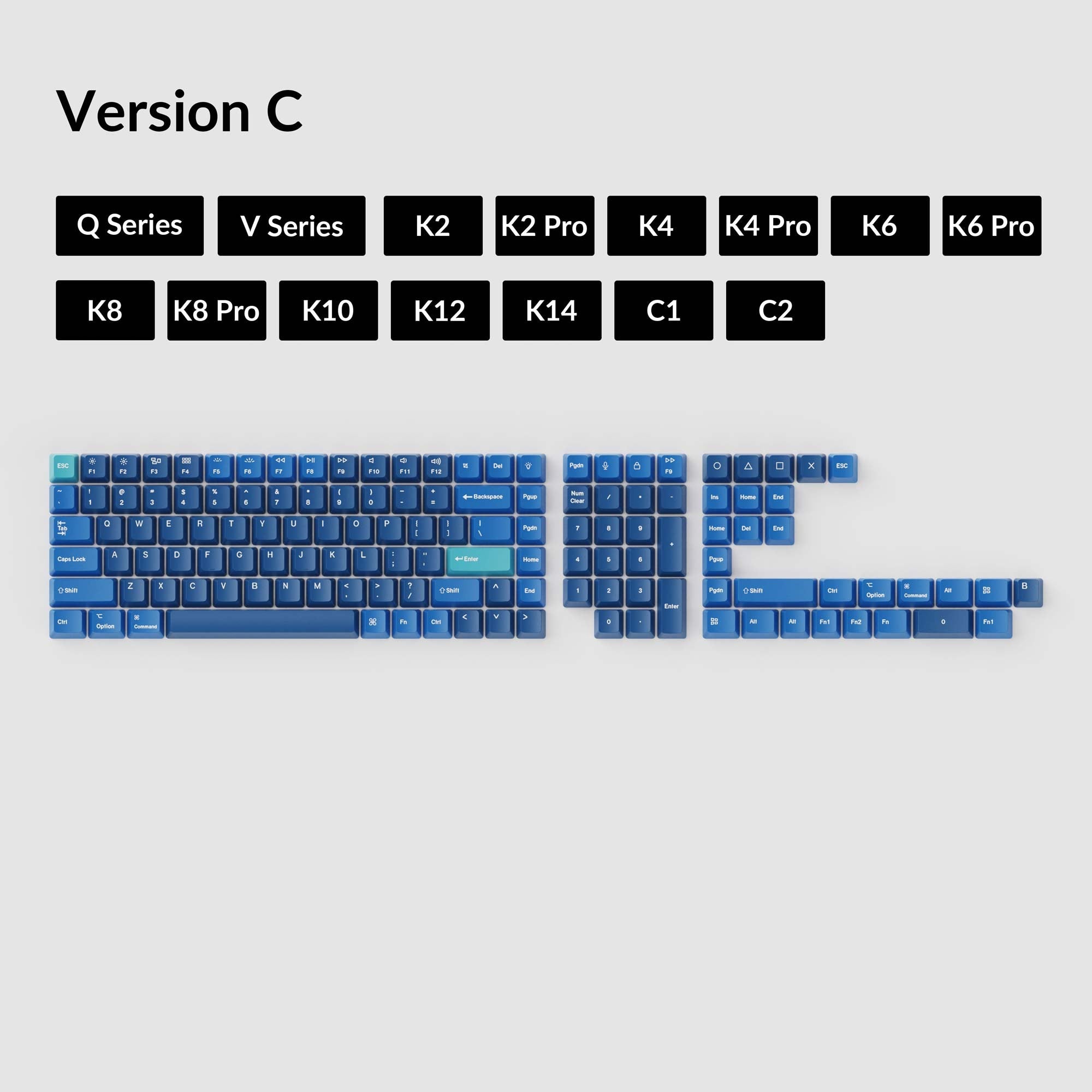 OEM Dye Sub PBT Keycap Set Ocean Version C