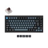 Keychron Q1 Pro QMK/VIA wireless custom mechanical keyboard 75 percent layout aluminum black for Mac WIndows Linux  RGB backlight hot-swappable K Pro switch Brown ISO Spanish layout