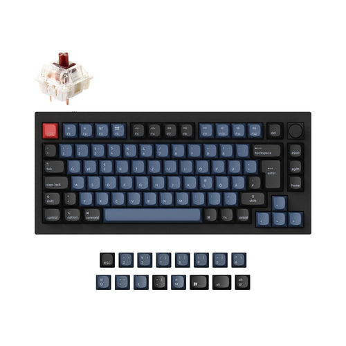 Keychron Q1 QMK VIA Custom Mechanical Keyboard 75 Percent For Mac Windows German DE ISO Layout Gateron G Pro Brown Switch