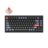 Keychron Q1 QMK VIA custom mechanical keyboard 75 percent layout full aluminum black frame B knob version for Mac Windows iOS RGB backlight with hot swappable Gateron G Pro switch red