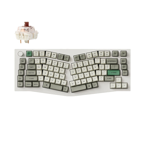 Keychron Q10 Max QMK/VIA Wireless Custom Mechanical Keyboard 75% Alice Layout Aluminum White Fully Assembled Knob for Mac Windows Linux Gateron Jupiter Brown