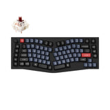 Keychron Q10 QMK/VIA custom mechanical keyboard 75 percent Alice Russian layout knob version full aluminum black frame for Mac Windows Linux Gateron G Pro switch brown