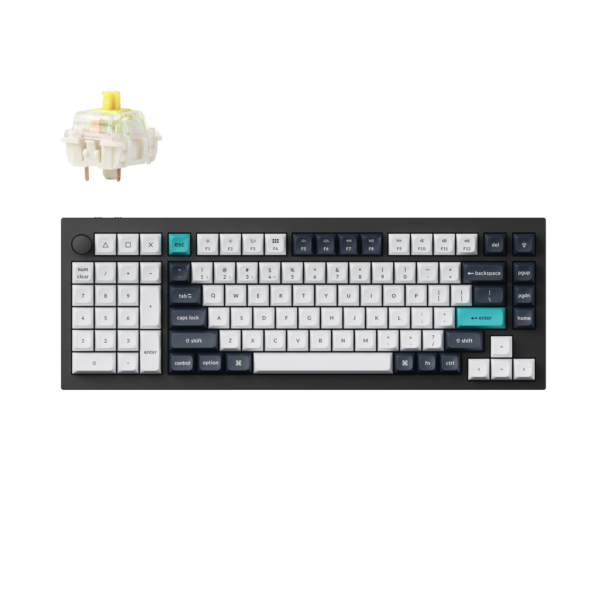 Keychron Q12 Max QMK/VIA Wireless Custom Mechanical Keyboard 96 Percent Layout Aluminum Black Fully Assembled Knob for Mac Windows Linux Gateron Jupiter Banana