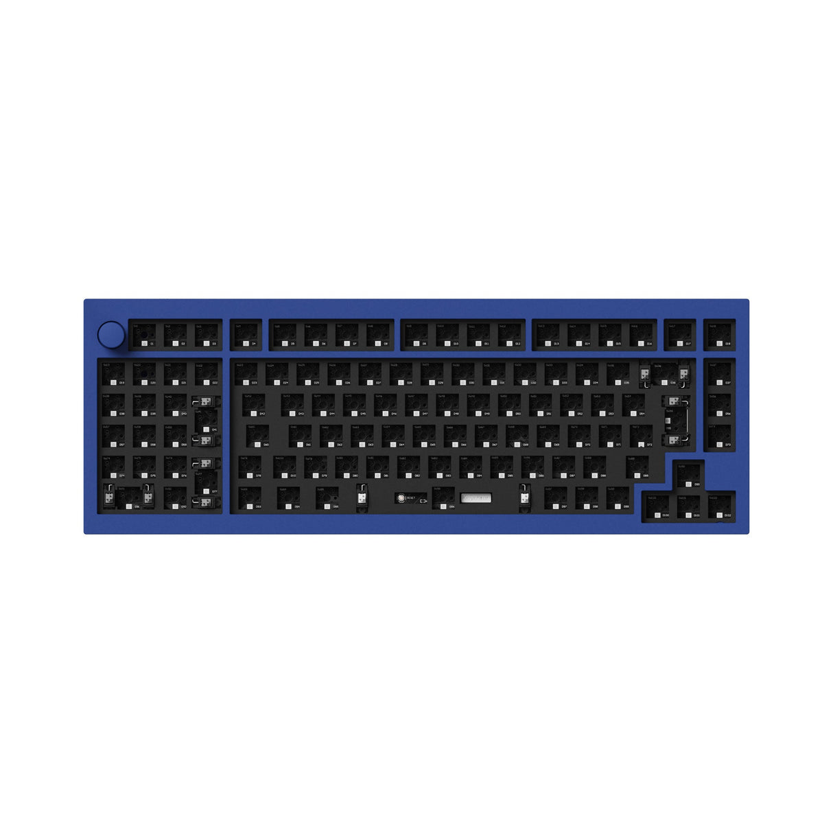 Keychron Q12 QMK VIA southpaw custom mechanical keyboard 96 percent full aluminum frame for Mac Window Linux barebone ISO blue