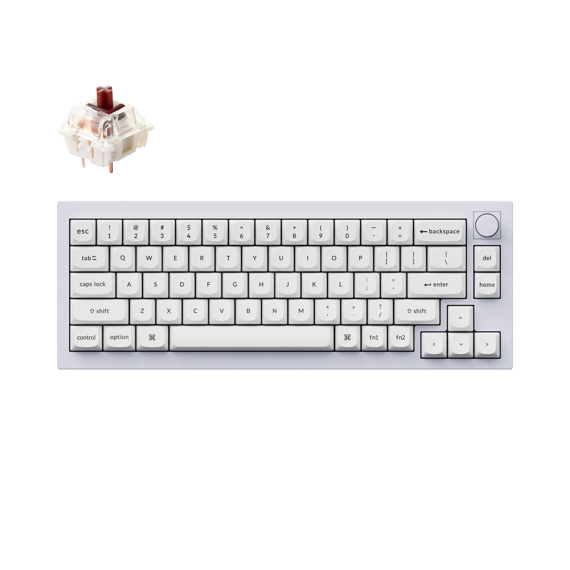 Keychron Q2 QMK VIA custom mechanical keyboard 65 percent layout full aluminum black frame for Mac Windows iOS RGB backlight with hot swappable Gateron G Pro switch brown knob version 