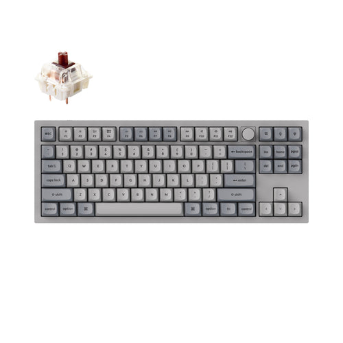 Keychron Q3 QMK VIA Custom Mechanical Keyboard For Mac Windows Knob Version Hot-Swappable Gateron G Pro Brown OSA PBT Keycap Retro Version