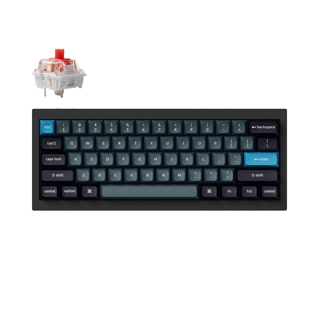 Keychron Q4 Pro QMK/VIA wireless custom mechanical keyboard 60 percent layout full aluminum black frame for Mac WIndows Linux with RGB backlight and hot-swappable K Pro switch red