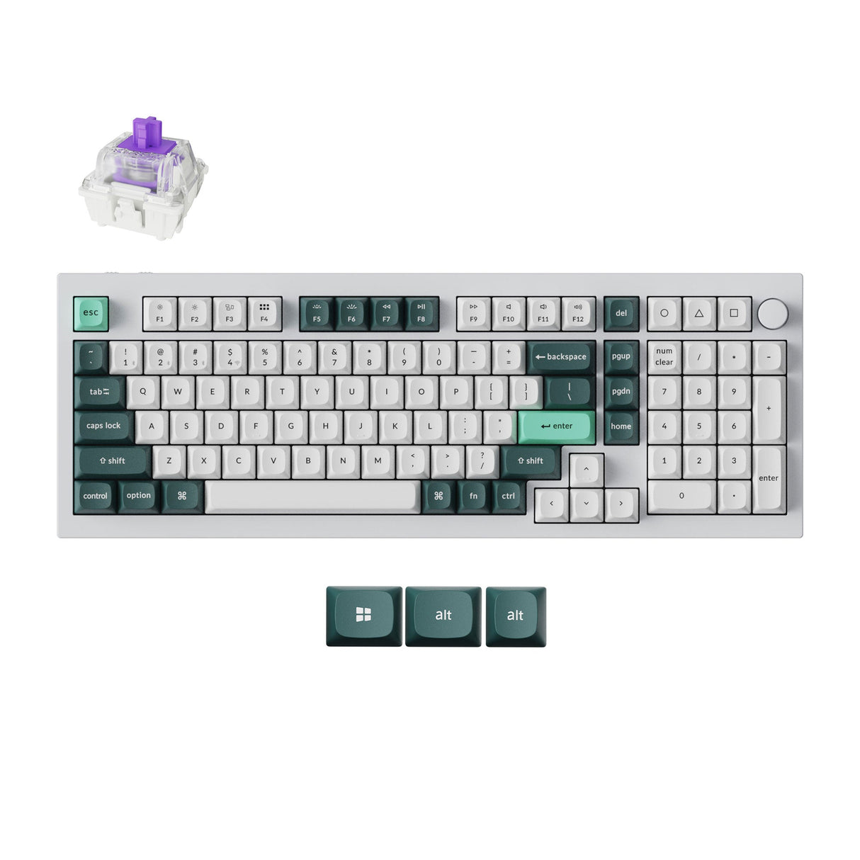 Keychron Q5 HE QMK Wireless Custom Keyboard Full Aluminum Shell White Frame Double Rail Magnetic Nebula Switch