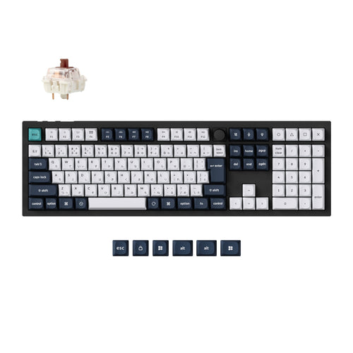 Keychron Q6 Max QMK/VIA wireless custom mechanical keyboard 100 percent layout full aluminum black for Mac Windows Linux Gateron Jupiter brown Japan JIS layout