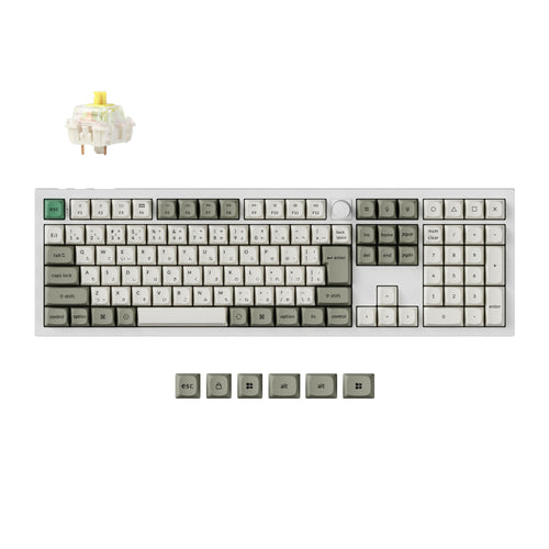 Keychron Q6 Max QMK/VIA wireless custom mechanical keyboard 100 percent layout full aluminum white for Mac Windows Linux Gateron Jupiter banana Japan JIS layout