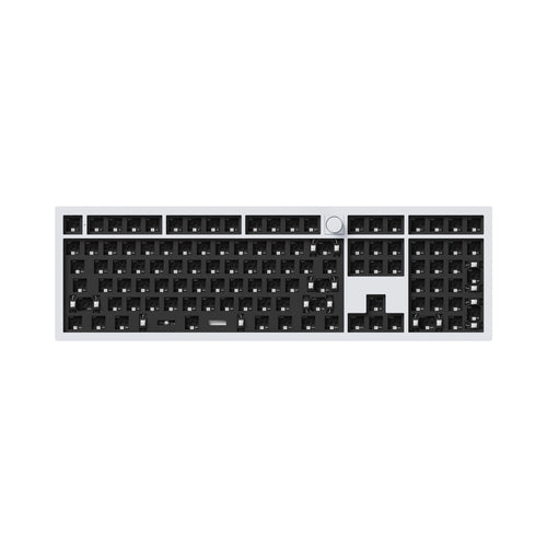 Keychron Q6 Pro QMK/VIA wireless custom mechanical keyboard 100 percent layout full aluminum white frame for Mac WIndows Linux with RGB backlight and hot-swappable barebone