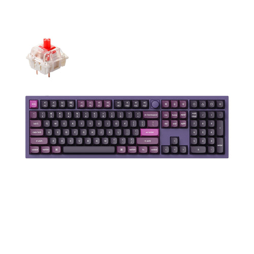 Keychron Q6 QMK VIA custom mechanical-keyboard-full-size-100-percent-layout-full-aluminum frame special edition purple for Mac Windows RGB backlight hot swappable Gateron G Pro Q6 V1