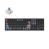 Keychron Q6 QMK VIA custom mechanical keyboard full size 100 percent layout full aluminum black frame for Mac Windows RGB backlight with hot swappable Gateron G Pro switch blue