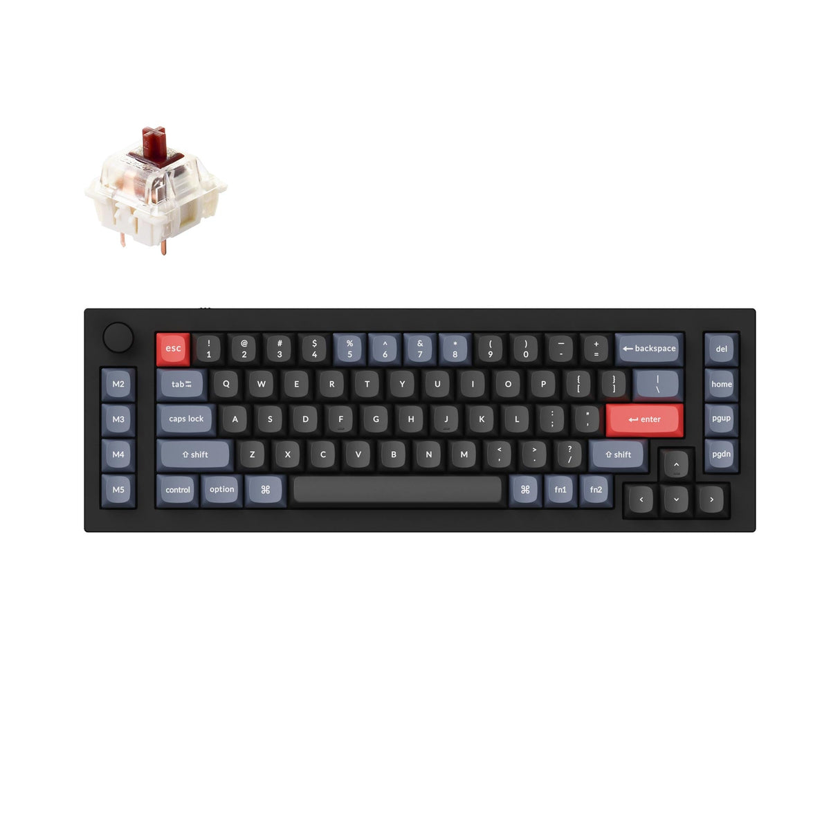 Keychron Q65 Custom Mechanical Keyboard Gateron G Pro Brown Switch Carbon Black