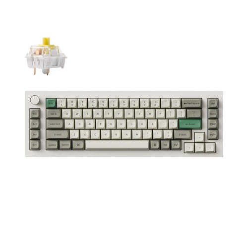 Keychron Q65 Max QMK VIA Wireless Custom Mechanical Keyboard white 65 Percent Layout for Mac Windows Linux Gateron Jupiter Banana