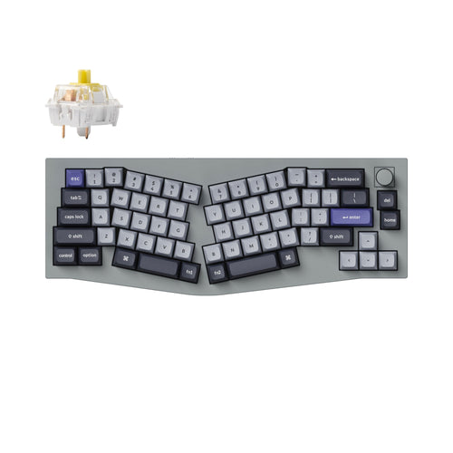 Keychron Q8 Pro QMK/VIA wireless custom mechanical keyboard 65 percent Alice layout full aluminum grey frame for Mac Windows Linux with RGB backlight hot-swappable K Pro banana