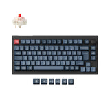 Keychron V1 Max QMK/VIA Wireless Custom Mechanical Keyboard 75% Layout Fully Assembled Knob for Mac Windows Linux Gateron Jupiter Red ISO German layout