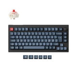 Keychron V1 Max QMK/VIA Wireless Custom Mechanical Keyboard 75% Layout Fully Assembled Knob for Mac Windows Linux Gateron Jupiter Red ISO Nordic layout