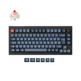 Keychron V1 Max QMK/VIA Wireless Custom Mechanical Keyboard 75% Layout Fully Assembled Knob for Mac Windows Linux Gateron Jupiter Red ISO Swiss layout