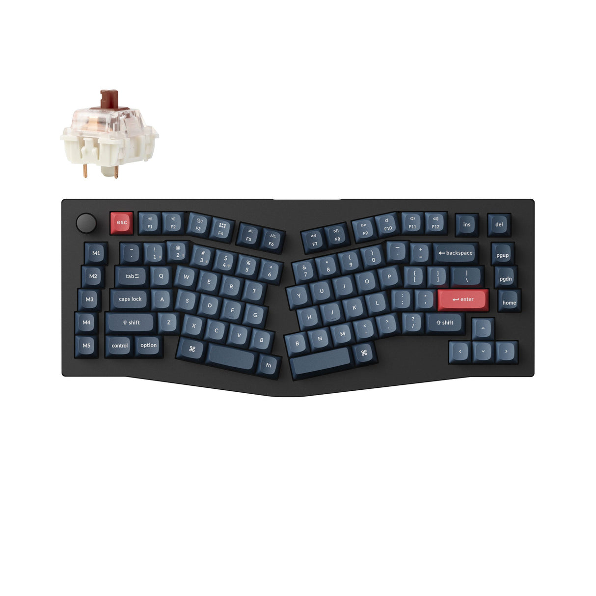 Keychron V10 Max QMK Wireless Custom Mechanical Keyboard 75 Percent Alice Layout Fully Assembled Knob for Mac Windows Linux Gateron Jupiter Red