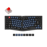 Keychron V10 QMK VIA custom mechanical keyboard Alice layout frosted black for Mac Window Linux fully assembled knob black Nordic ISO layout Keychron K pro switch red