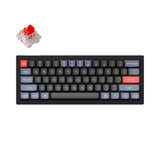 Keychron V4 QMK VIA custom mechanical keyboard 60 percent layout carbon black for Mac Windows iOS RGB backlight with hot swappable Keychron K Pro switch red