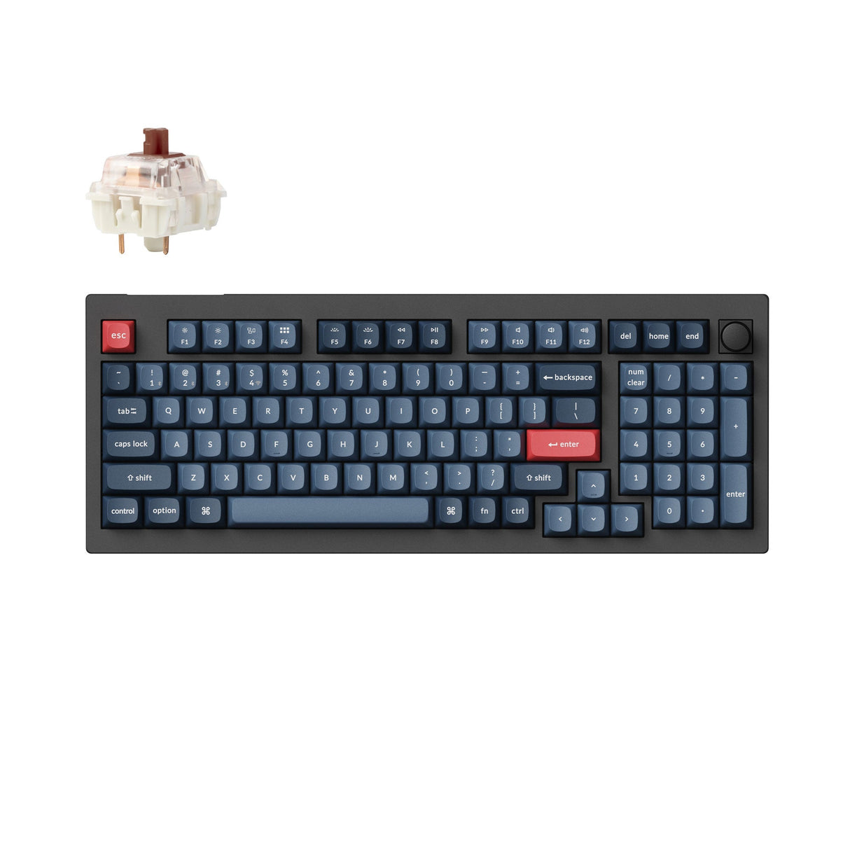 Keychron V5 Max QMK Wireless Custom Mechanical Keyboard 96% Layout Fully Assembled Knob for Mac Windows Linux Gateron Jupiter Brown